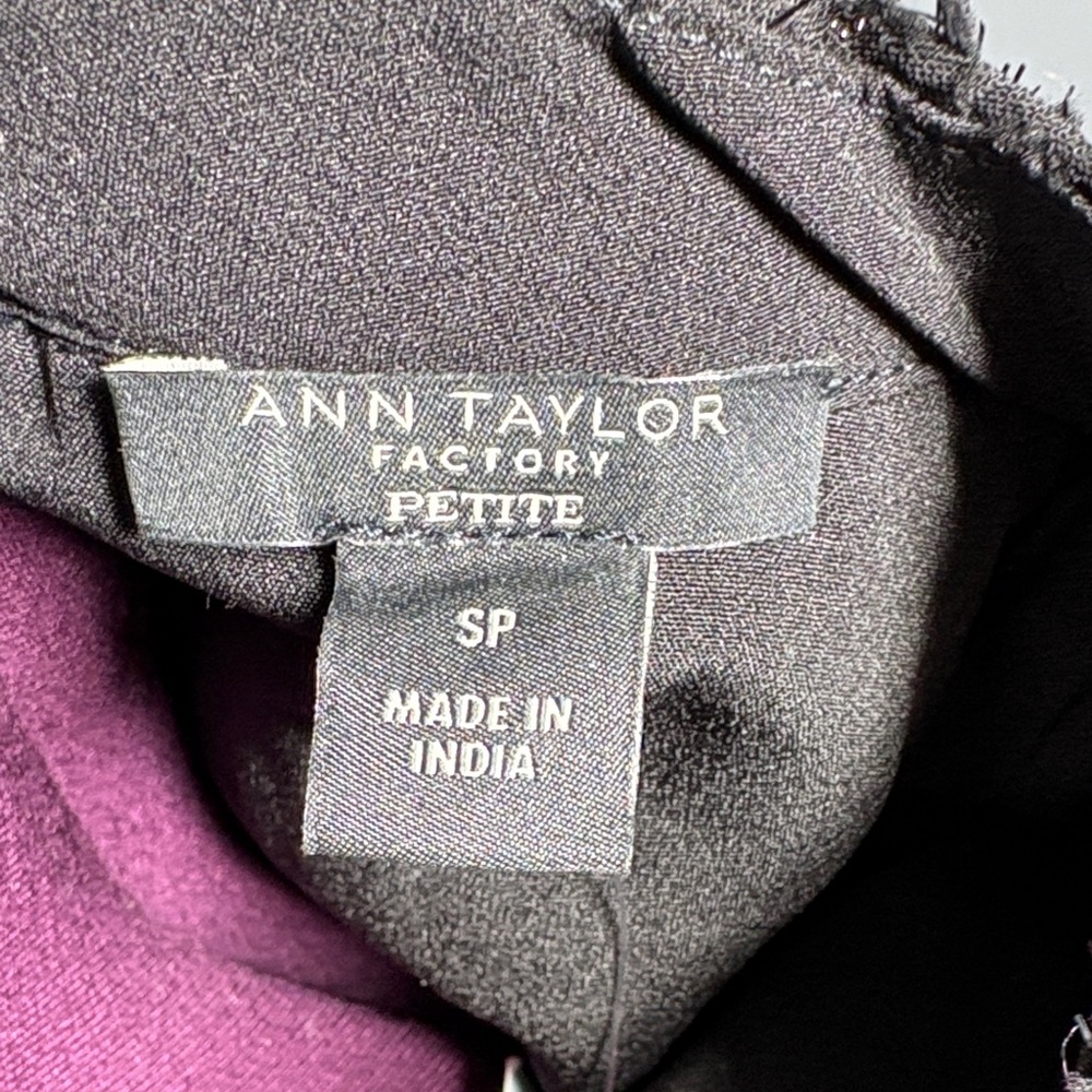 Ann Taylor Factory Black Textured Blouse - Picture 2 of 10